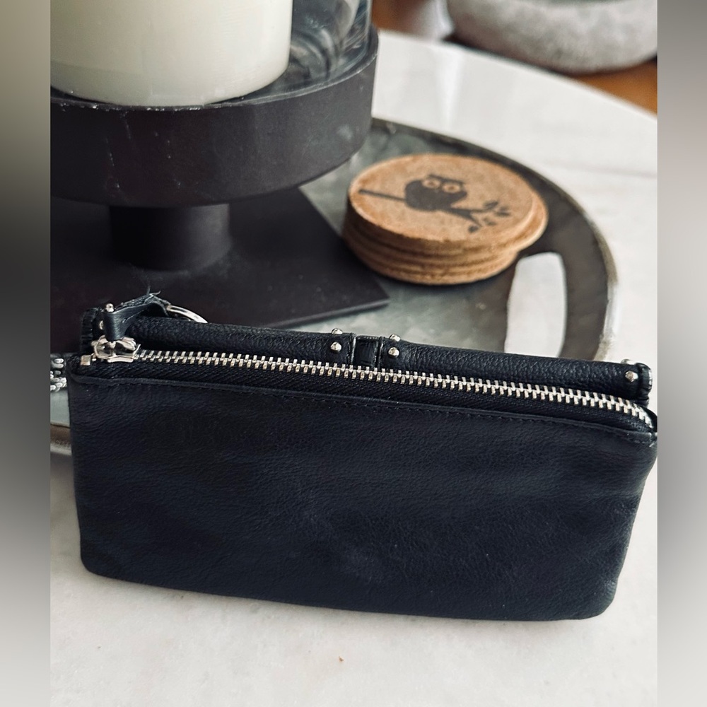 Brighton Black Leather Wallet with Silver Accents - Picture 3 of 7